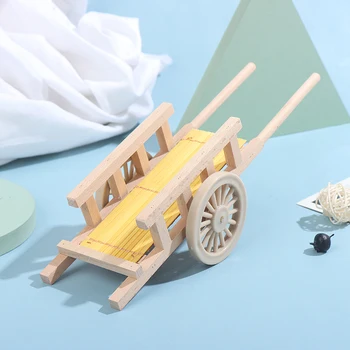 1:12 Кукольный домик в китайском стиле Деревянная миниатюрная тачка Мини Образовательная симуляция Ферма Инструмент Модель Домашний декор Ремесла