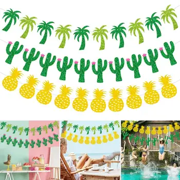 1 набор гирлянда украшение для вечеринки кактус кокосовая пальма ананас летняя праздничная вечеринка