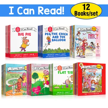 12 книг в наборе Я умею читать Фонетика Английские слова Учебные книги Карман для детей Монтессори Учебный класс Учебные пособия