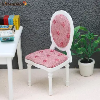 1Pcs 1:12 Кукольный домик Миниатюрный деревянный стул в стиле ретро диван стул стул модель мебели гостиная спальня сцена декора игрушка