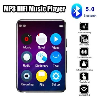 2,5-дюймовый полноэкранный MP3-плеер Bluetooth-динамик HiFi Стерео Мини MP4 Воспроизведение видео с FM-радио Запись электронной книги для Walkman