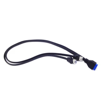 2 шт. 0,5 м Двойной 2-портовый USB-3.0 Удлинительный кабель передней панели Тип A Гнездо на 20-контактный разъем Гнездо Адаптер Кабель