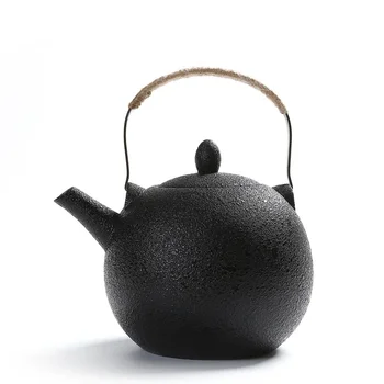 2000 мл Черная посуда большой емкости Керамический чайник с фильтрами из нержавеющей стали Кофейные чайные наборы Фарфоровый чайник