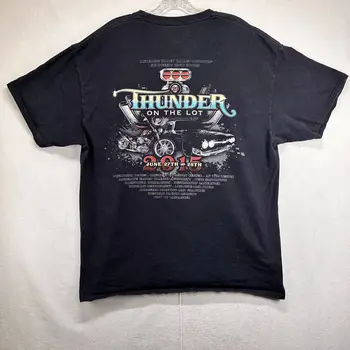 2015 Thunder On The Lot Мужская гоночная футболка Размер XL Выцветший черный Двусторонний с длинными рукавами