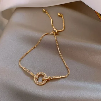 2023 Корейское новое изысканное кольцо геометрический браслет модный элегантный простой открытый браслет женские ювелирные изделия