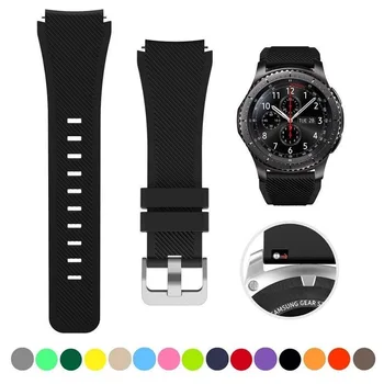 22мм силиконовый браслет для ремешков часов Samsung GEAR S3 Galaxy Watch 46 мм Спортивный водонепроницаемый универсальный ремешок для часов