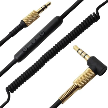 3,5 мм Удлинительный кабель для замены наушников Кабель с регулятором громкости микрофона для монитора Marshall Major II MID