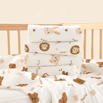4 слоя муслиновое пеленальное одеяло хлопковая марля детские вещи пеленальные коврики чехол для новорожденных банное полотенце коляска постельное белье детские одеяла
