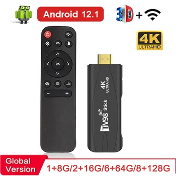4K Smart TV Stick TV98 Android TV 2.4G 5G Wifi Android 12.1 Rockchip 3228A 8 ГБ / 128 ГБ 4K HD 3D Смарт Android TV Stick