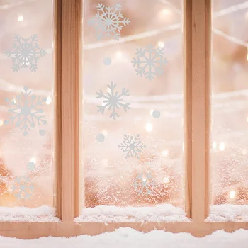 5 листов наклейка украшение рождественские наклейки на окна двери снежинки украшения пвх для окон crismistmas