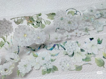 5 м / 1 петля lianlian белая цветочная оболочка светлая блестящая ПЭТ лента