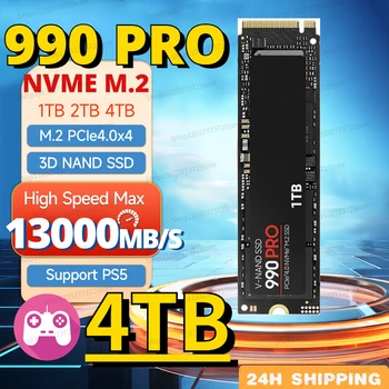 990 Pro 13000 МБ/с M.2 SSD 512 ГБ 1 ТБ 2 ТБ 4 ТБ с радиатором PCIe4.0x4 NVMe Жесткий диск Внутренний твердотельный накопитель для настольного ПК PS5