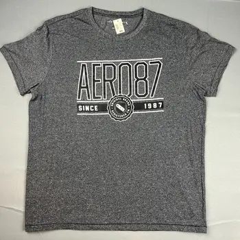 Aeropostale Мужская футболка угольно-серый Xl Aero87 Nyc Короткий рукав Легкий