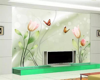 beibehang Пользовательские обои HD цветок виноградная лоза бабочка стена 3D телевизор гостиная свадебная комната обои обои домашний декор papel tapiz