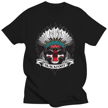 Blackfoot Rock Band Черная футболка Мужская футболка Размер от S до XXXL