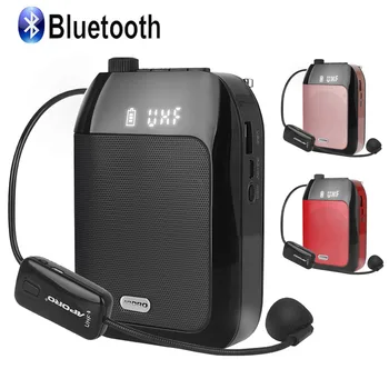Bluetooth UHF Беспроводной усилитель голоса Портативный для обучения Лекции Гид Гид Продвижение U-Disk Мегафон Микрофон Динамик