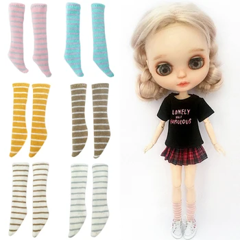 Blyth Doll Аниме Kawaii Модные полосатые носки Несколько цветов для Ymy Licca Azones ob24 22 Fr 19 Сустав Тело Куклы Аксессуары