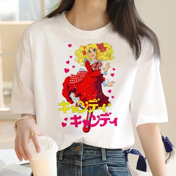 Candy Candy Аниме футболка женские аниме футболки девушка аниме дизайнер манга одежда