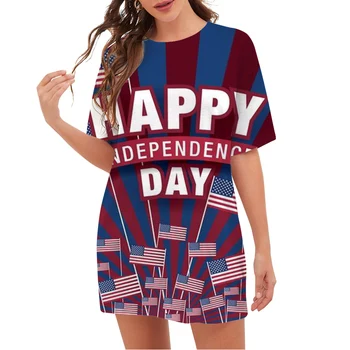 CLOOCL Модная женская футболка Американский счастливый день независимости Шаблон 3D-печатная свободная футболка с круглым вырезом и коротким рукавом хип-хоп топы