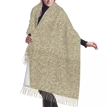 Custom Printed William Morris Willow Pattern Цитрусовый камень Шарф Мужчины Женщины Зима Осень Теплые шарфы Мода Универсальный Платок