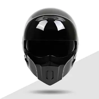 DOT Одобренные модульные мотоциклетные полнолицевые шлемы с черными линзами для мужчин 3/4 открытые шлемы для мопедов и скутеров Большой размер 3XL 4XL