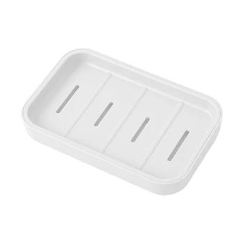  Easy Clean Пластиковая двухслойная щетка для душа Keep Dry Съемная мыльница Сливной лоток для ванной комнаты Утолщенная губка Home Travel White