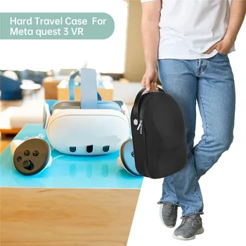 Hard Travel Case Кожаный ремешок для рук Сумка для хранения VR Аксессуары для Meta Quest VR 3