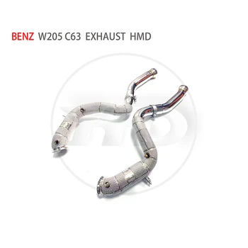 HMD Выпускной коллектор Даунпайп для Benz W205 C63 AMG Автомобильные аксессуары с каталитическим нейтрализатором Коллектор Без кошачьей трубы