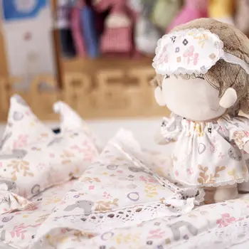 Idol Кукла Пижамы Набор из 5 предметов Симпатичная плюшевая кукла Спальное одеяло Подушка Кровать Продукт Куклы Одежда Костюм Для 20 см Куклы