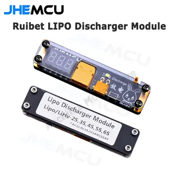 JHEMCU Ruibet LIPO Модуль разрядника 2-6S Встроенный светодиодный индикатор 3,8 В 0 В Режим для RC XT30 XT60 LIPO Аккумулятор Утилизация