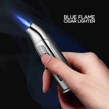 Jobon Сигара Реактивная зажигалка Ветрозащитный Stright Flame Многоразовые зажигалки Резак для сигар Топливо Видимый модный подарок