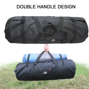 Kanvas Portabel dengan Ritsleting Tas Lipat Ransel Tas Perlengkapan Olahraga Perjalanan Tas Pembawa Tenda Ruang Besar