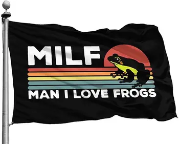 MILF Флаг Мужчина Я Люблю Лягушки Флаги 3X5 футов Внутренний и Наружный Декор Баннер