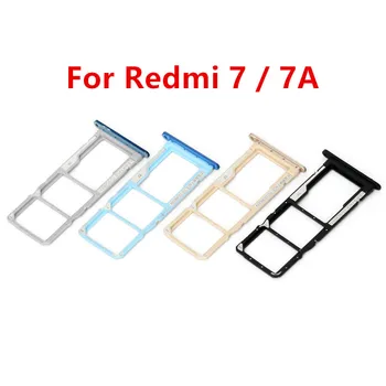 Redmi7A Слот для SIM-карты Xiaomi Redmi 7 7A Адаптеры для карт Держатель розетки Лоток Ящик для чипов Замена корпуса Ремонтные детали