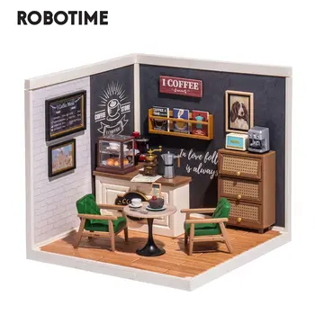Robotime Rolife 3D Пластиковая головоломка Супер Магазин Бризи Тайм Кафе DIY Миниатюрный кукольный домик Набор
