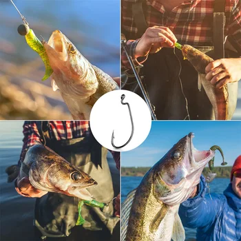 Sea.Yolo Рыболовный крючок 50 широких крючков с отверстиями и колючими рыболовными крючками Мягкие крючки для наживки Рыболовные инструменты