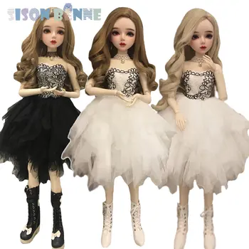 SISON BENNE 1/3 BJD Кукла Игрушка Полный набор с 22-дюймовым телом куклы и куклами Платье Обувь Парики Макияж