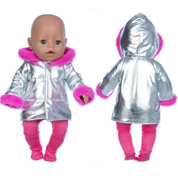 Sliver Зимний костюм Кукольная одежда подходит 17 дюймов для 43 см Baby Doll New Born Doll Clothing
