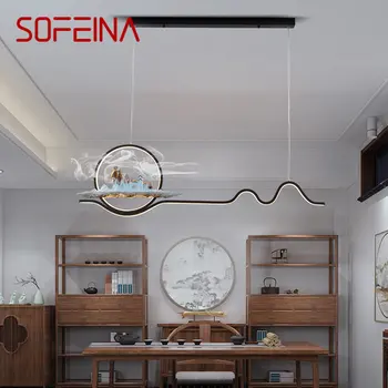 SOFEINA Креативный подвесной светильник в китайском стиле LED 3 цвета Современная потолочная люстра Свет для домашней столовой Кабинет Декор