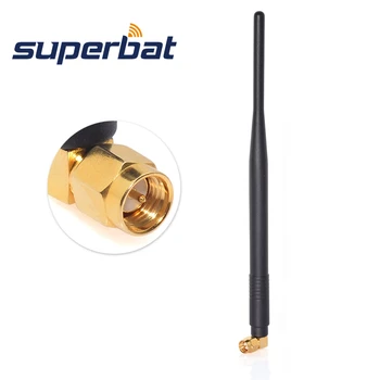 Superbat 433 МГц 2dbi GSM Полиуретановая антенна Антенна SMA Штекерный прямоугольный черный разъем для любительского радио