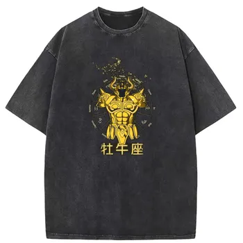 Tauro Knights of the Zodiac Футболки Компания Мужские толстовки Длинные рукава Принт Стиранная футболка Винтаж Новая футболка для мужчин