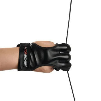 Toparchery Защита для пальцев для стрельбы из лука Black PU Finger Glove Защита для стрельбы из лука на открытом воздухе Охота Спорт Охота Аксессуары для охоты