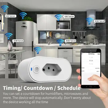 Tuya WIFI Smart Plug 16A EU / US / UK/ / / BR Smart Socket Smart Life App Remote Control Timer Outlet For Alexa Home