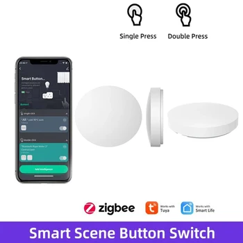 Tuya Zigbee Slatest Smart Scene Switch Беспроводной пульт дистанционного управления Smart Button Умный дом с Alexa Google Home