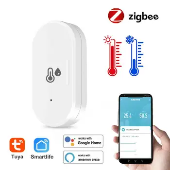 Tuya Zigbee Датчик температуры и влажности Нужен Zigbee Gateway Hub Умный дом Внутренний гигрометр Alexa Google Voice Control
