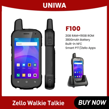 UNIWA F100 4-дюймовая кнопка SOS Android PoC Radio Zello PTT 4G Walkie Talkie NFC Phone4,0 дюйма 2 ГБ ОЗУ 16 ГБ ПЗУ Мобильный телефон