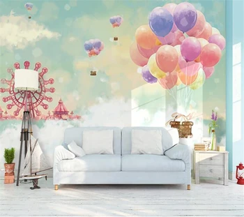 Wellyu 3D обои Романтическое колесо обозрения Воздушный шар Небо Сити Свадебный номер Детская комната Фон стены 3D обои