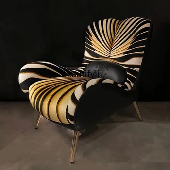 zqИтальянский неоклассический стул с одной тканью Кресло Высококачественный стул для отдыха на заказ
