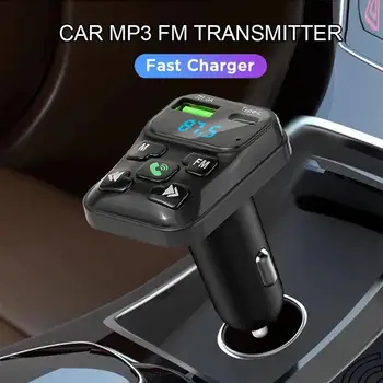 Автомобильное зарядное устройство FM-передатчик Bluetooth Аудио Двойной USB Автомобильный MP3-плеер Авторадио Зарядное устройство для громкой связи 3.1A Поддержка быстрого зарядного устройства TF-карта