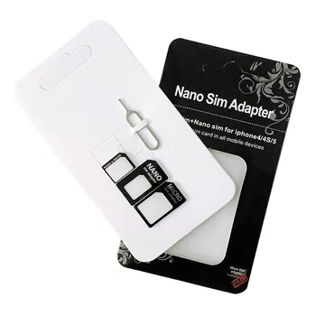 Адаптер для SIM-карты Nano Micro - Стандартный комплект преобразователя 4 в 1 со стальным штифтом для извлечения лотка